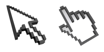 3D White Pixel Classic Cursor Pack