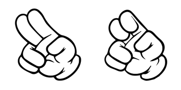 Cartoon Hand Holding Up 2 Fingers Classic Cursor Pack