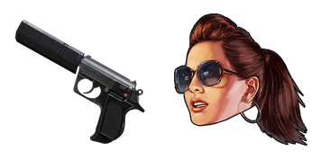 Girl Pin-up With Gun GTA Cursor Pack