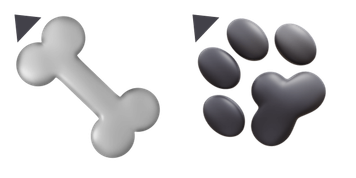 Dogs Bone Pets 3D Emoji Cursor Pack