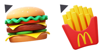 Pack de curseurs MCdonalds Burger French Fries 3D Emoji