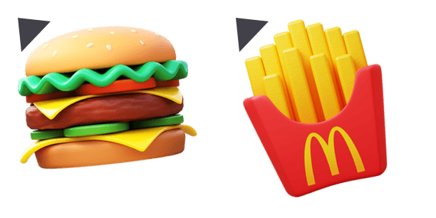 MCdonalds Burger French Fries 3D Emoji