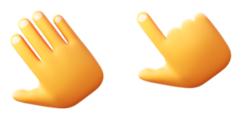 Palm Hand Pointer 3D Emoji Cursor Pack