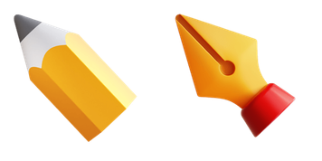 Pencil And Pen 3D Emoji Cursor Pack