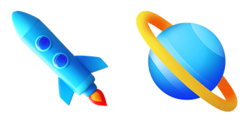 Rocket In Space 3D Emoji Cursor Pack