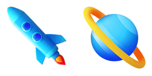 Rocket In Space 3D Emoji