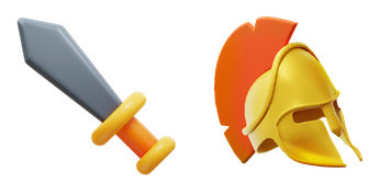 Warrior Sword And Helmet 3D Emoji Cursor Pack