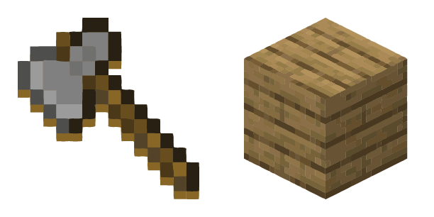 Axe And Planks Minecraft