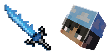 Pack de curseurs Blue Fire Sword Skin Minecraft