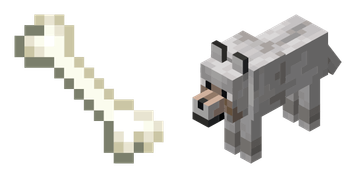 Bone And Wolf Minecraft Cursor Pack