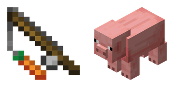 Carrot on a Stick and Pig Minecraft Cursor Pack