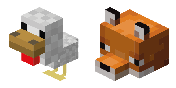 Chicken and Fox Minecraft
