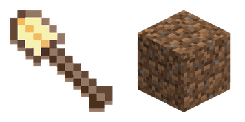 Golden Shovel And Dirt Minecraft Cursor Pack