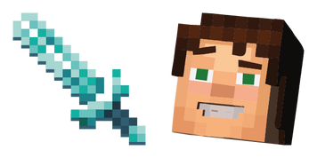 Jesse And Crystal Sword Minecraft Cursor Pack