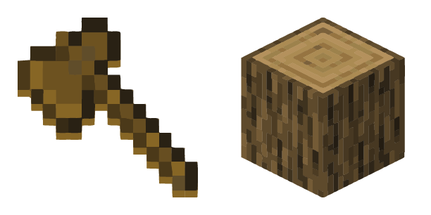 Log Wooden Axe Minecraft
