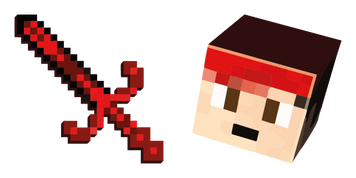 Red Stone Sword Ruby Minecraft Cursor Pack