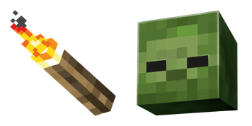 Torch and Zombie Minecraft Cursor Pack