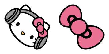 Hello Kitty In Headphones Cursor Pack