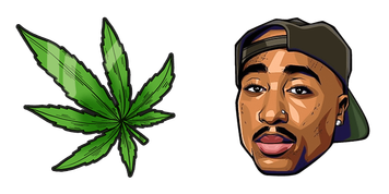 حزمة كروس 2Pac Marijuana Hip-Hop Rappers