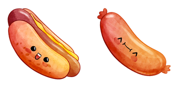 Hotdog Sausage Kawaii Food And Drinks Cursor Pack