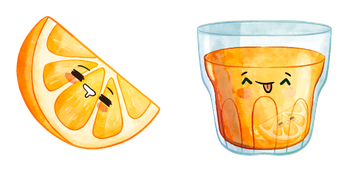 Paquete de Cursores Orange Juice Kawaii Food And Drinks