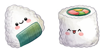 Paquete de Cursores Sushi Onigiri Kawaii Food And Drinks