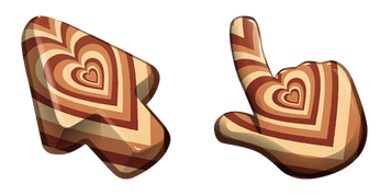 Coffee Cream Brown Heart Color Cursor Pack