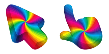 Rainbow Colorful Spiral Color Cursor Pack