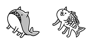 The Battle Cats Whale & Fish Cat Cursor Pack