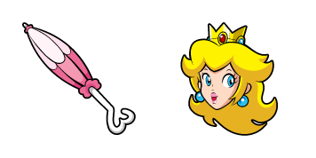 Super Mario Princess Peach & Umbrella Cursor Pack