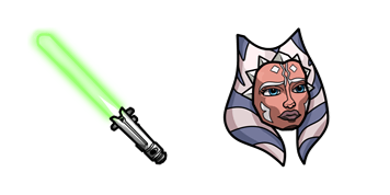 Star Wars Asoka Tano & Lightsaber Cursor Pack