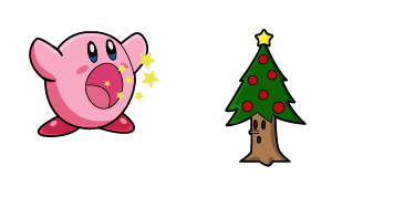 Christmas Kirby & Whispy Woods Cursor Pack