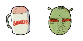 Rick and Morty Cornvelious Daniel & Butt Mug Cursor Pack