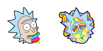 Rick and Morty Rick Sanchez Puking Rainbows Animated cute cursor