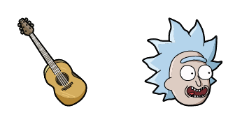 Rick and Morty Tiny Rick & Guitar Cursor Pack