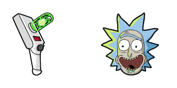 Rick and Morty Rick Sanchez & Portal Gun Cursor Pack