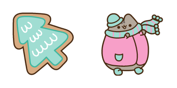 Winter Pusheen & Christmas Tree Cookie Cursor Pack