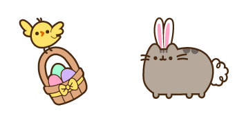 Easter Bunny Pusheen & Chick Cursor Pack