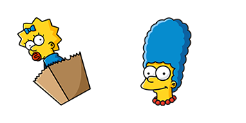 The Simpsons Marge & Maggie In Grocery Bag