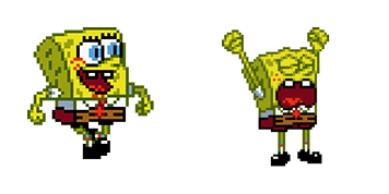 SpongeBob Running Pixel Animated cute cursor
