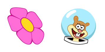 SpongeBob Sandy Cheeks  & Flower Cursor Pack