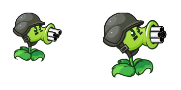 Plants vs. Zombies Gatling Pea Animated
