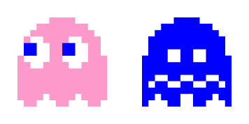 Pac-Man Pinky & Blue Ghost Cursor Pack