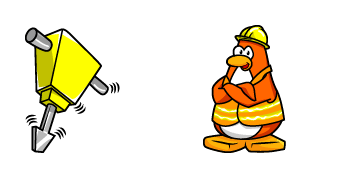 Club Penguin Rory & Jackhammer Animated cute cursor