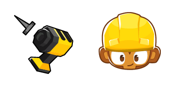 BTD6 Engineer Monkey & Nailgun Animated cute cursor