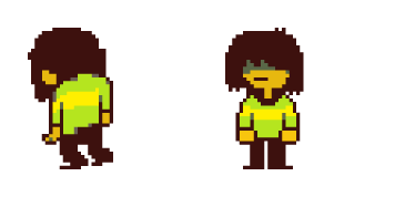 Undertale Chara with a Knife Pixel Cursor Pack