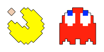Pac-Man & Red Ghost cute cursor