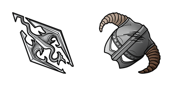 Skyrim Logo & Iron Helmet cute cursor