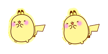 Molang Pikachu Animated cute cursor