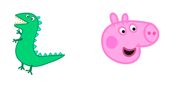 Peppa Pig George & Mr. Dinosaur Animated cute cursor